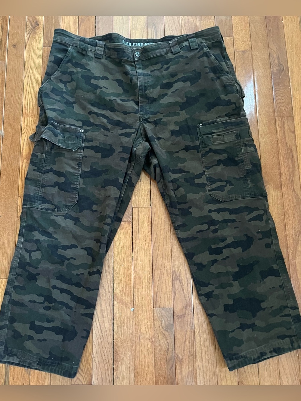 Duluth Trading Flex Fire Hose Cargo Pants Mens 48x30 Camo Workwear